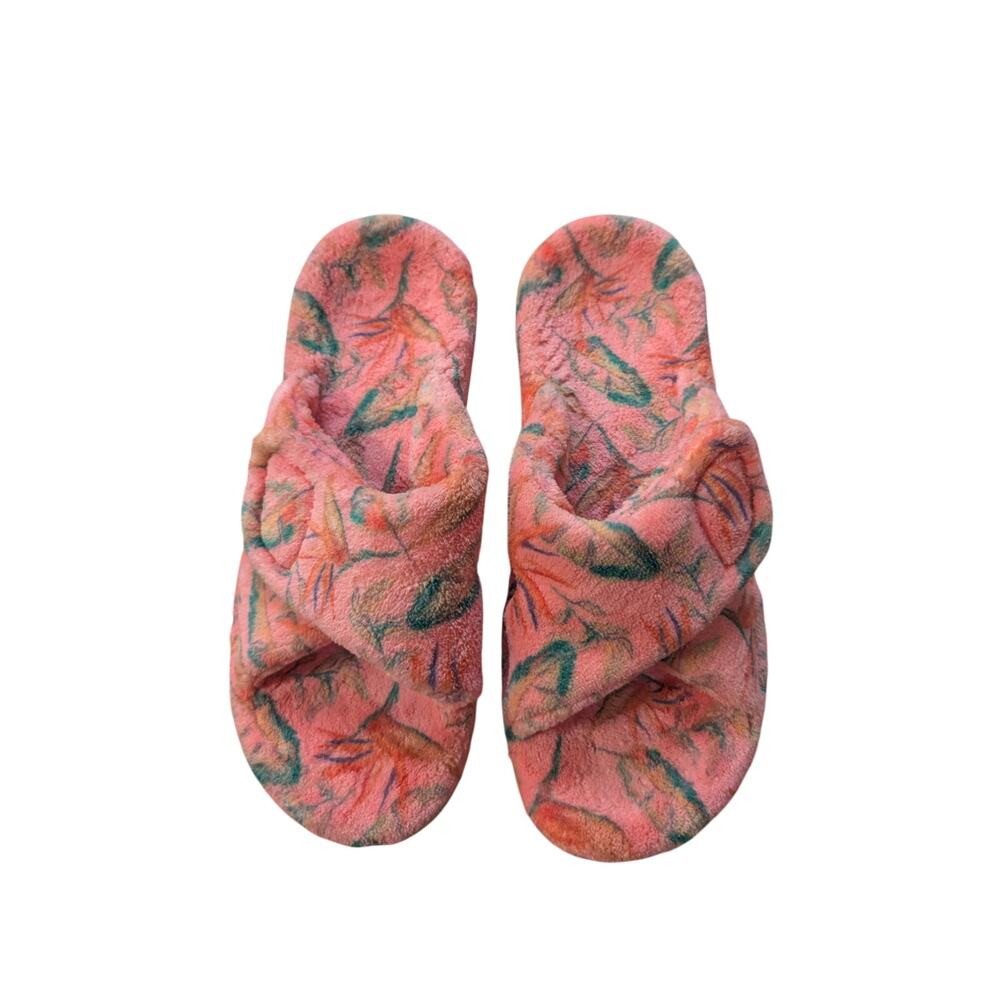 **Vionic Relax II Fuzzy Slide Slippers Pink Papaya Size 9 EUC**